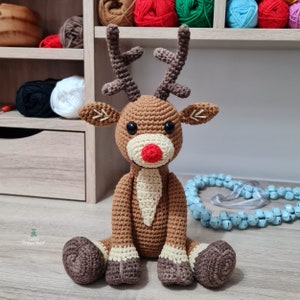 Reindeer Crochet Pattern Rudolph the Reindeer Pattern PDF in US and UK Terms Christmas Crochet Toy Pattern image 10