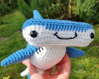 Hammerhead Shark Crochet Pattern - Hank the Hammerhead Shark Pattern - PDF in US and UK Terms - Sea Creatures Toy Crochet Pattern