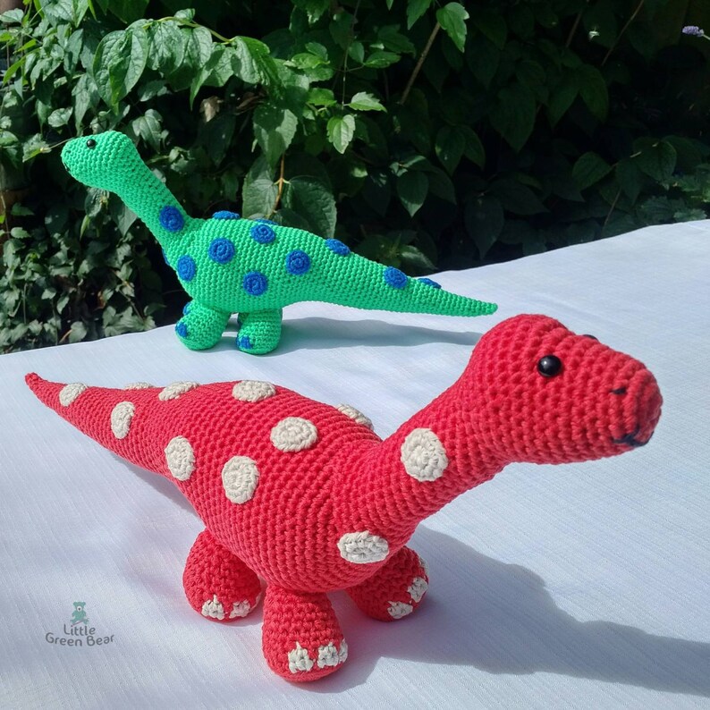 Diplodocus Crochet Pattern Don the Diplodocus Pattern PDF in US and UK Terms Dinosaur Toy Crochet Pattern image 1