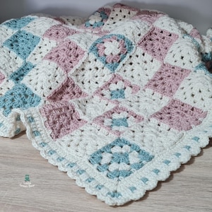 Baby Blanket Crochet Pattern - Soft Posy Baby Blanket Pattern - PDF in US and UK Terms - Blanket Crochet Pattern