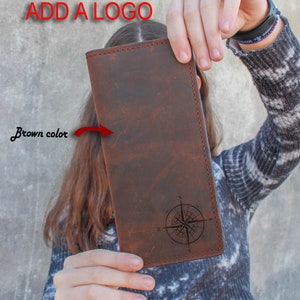 billetera de cuero para teléfono, billetera unisex, billeteras largas de cuero, bolso de regalo, billetera larga, papá, día de San Valentín, billetera de cuero larga