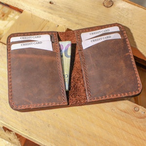 Cartera de bolsillo de cuero cartera de bolsillo tarjetas de cartera de cuero cartera para él cartera para bolsillo trasero cartera de fácil ajuste