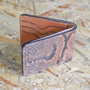 billetera de cuero de serpiente, billetera de serpiente, billetera de cuero bifold, regalo de billetera de serpiente, cuero de serpiente, serpiente real, bolso de serpiente, billetera de monedas, bolso de serpiente real