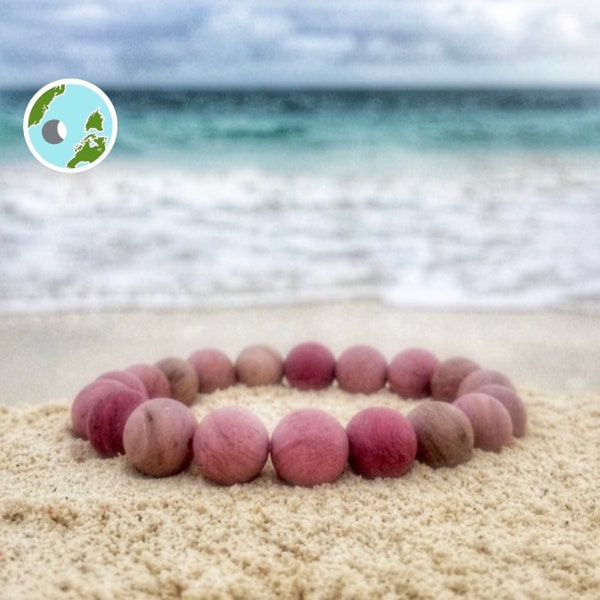 Rhodonite Bracelet, 10mm Matte Gemstone Bracelet, Pink Bracelet, Unisex Bracelet, Semi Precious, Crystal Bracelet, Stretch Bracelet