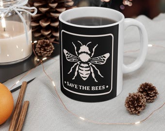 Save The Bees Coffee Mug | Eco-Friendly Plant Lover Gift