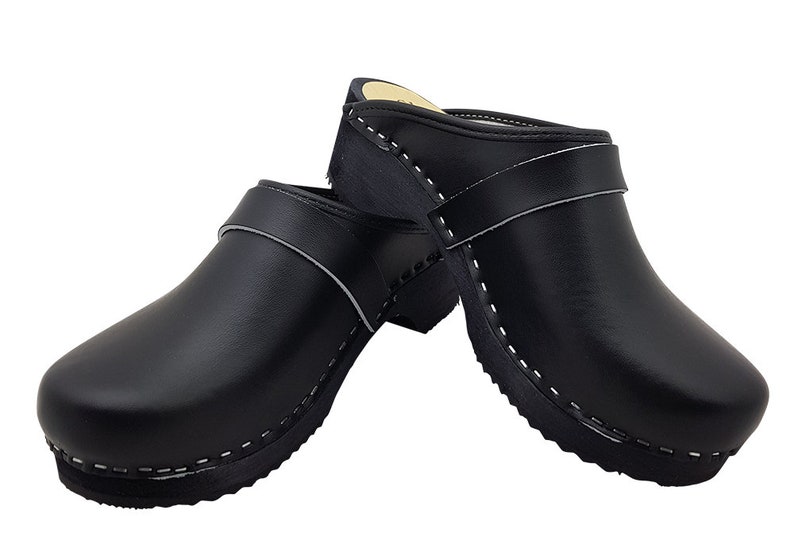 Original Schwedenclogs von MB Clogs Gr 34 bis 47 Schwarz Clogs aus Holz Klotschen Holz Pantoletten Herren Damen Holzschuhe Bild 8