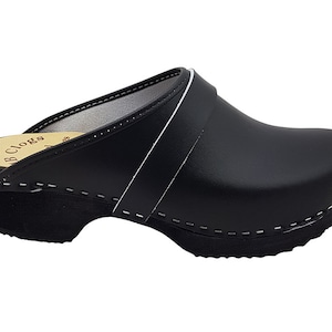 Original Schwedenclogs von MB Clogs Gr 34 bis 47 Schwarz Clogs aus Holz Klotschen Holz Pantoletten Herren Damen Holzschuhe Bild 1