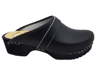 Original Schwedenclogs von MB Clogs Gr 34 bis 47 Schwarz Clogs aus Holz Klotschen Holz Pantoletten Herren Damen Holzschuhe