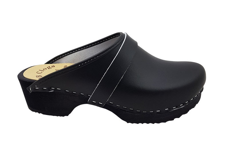 Original Schwedenclogs von MB Clogs Gr 34 bis 47 Schwarz Clogs aus Holz Klotschen Holz Pantoletten Herren Damen Holzschuhe Bild 1