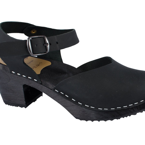 Sandalette Clogs Damen schwarz