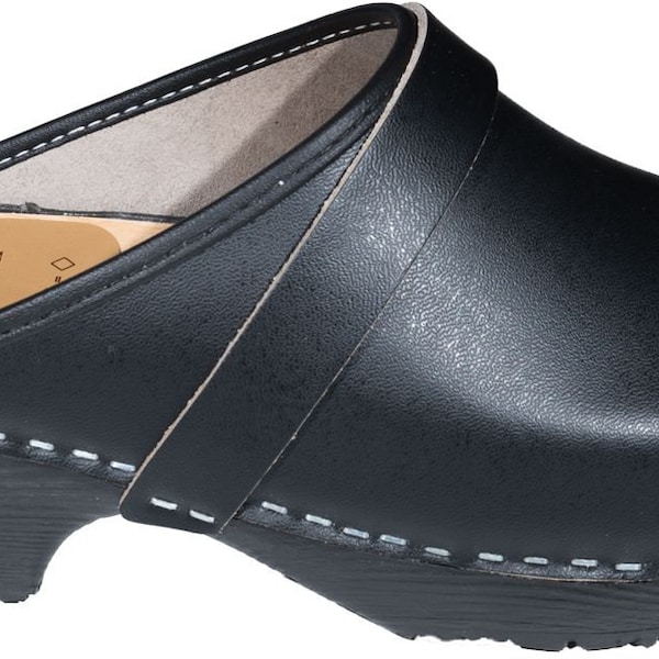 MB Clogs, Original Schwedenclogs Herrenclogs mit Gummisohle schwarz