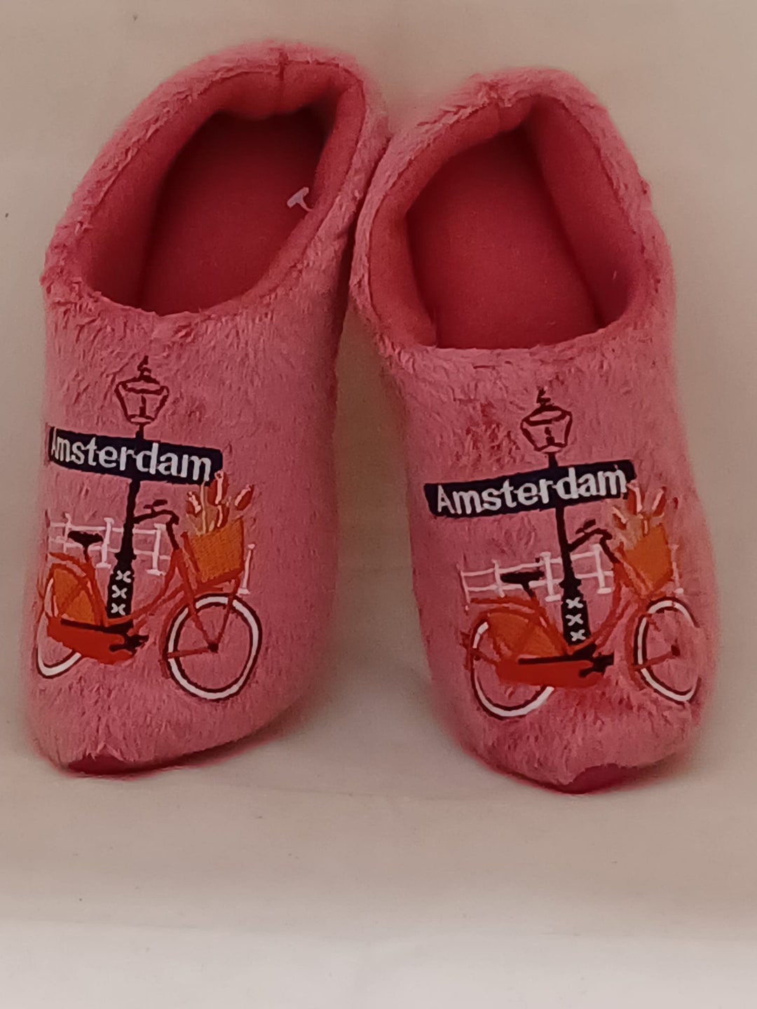 Original Dutch Slippers Pink Motif Bicycle - Etsy