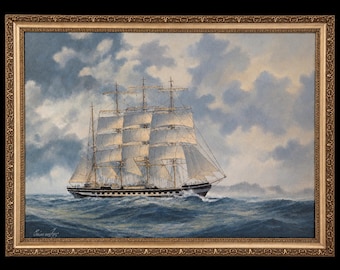 Original painting of the PASSAT – Maritime artwork by Jan Chimerek, 2005
