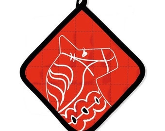 Potholders red Dala Horse