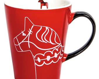 Cup Dala horse red