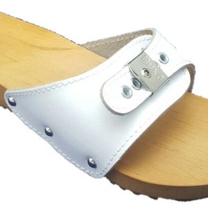 MB clogs, women's clogs, white mules