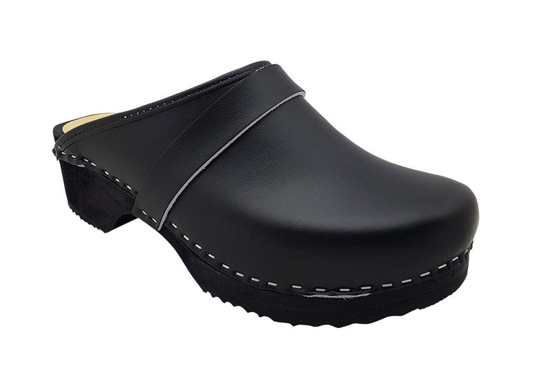 Original Schwedenclogs von MB Clogs Gr 34 bis 47 Schwarz Clogs aus Holz Klotschen Holz Pantoletten Herren Damen Holzschuhe Bild 2