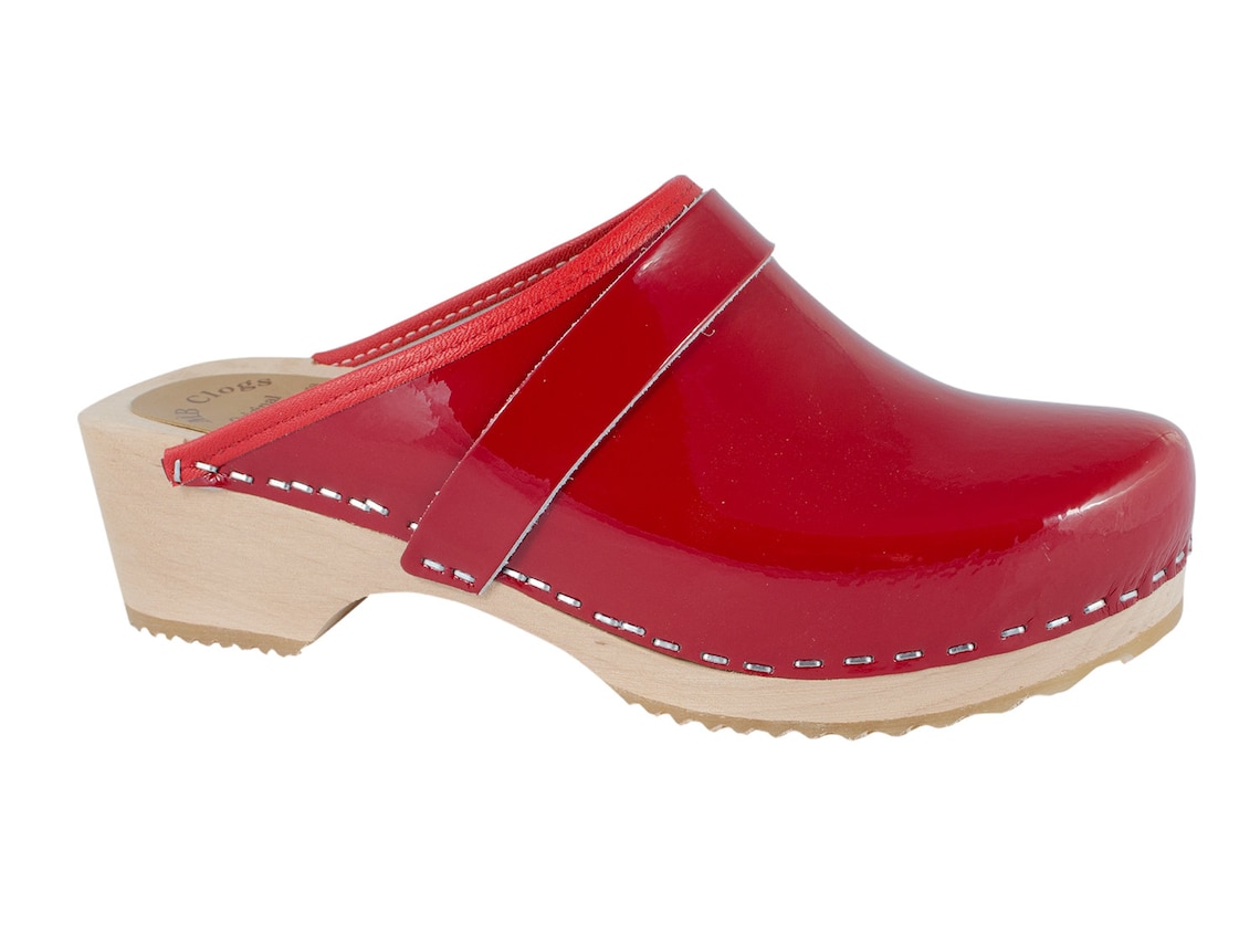 MB Clogs, Red Patent Leather Clogs - Etsy