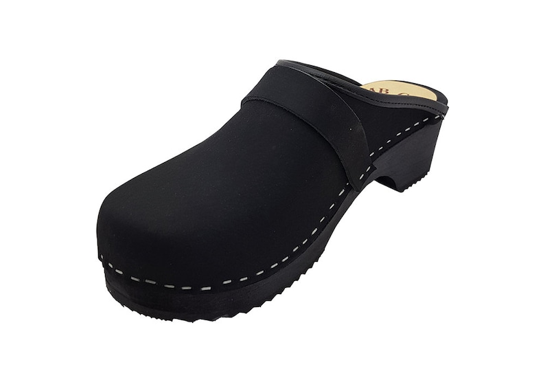MB Clogs, Black Fat Leather Clogs Etsy UK