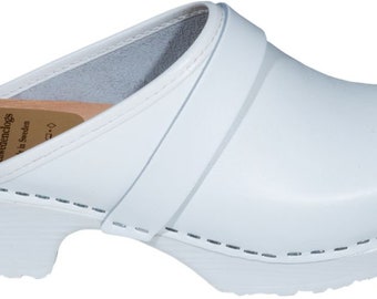 MB Clogs, original Swedish clogs with white rubber sole