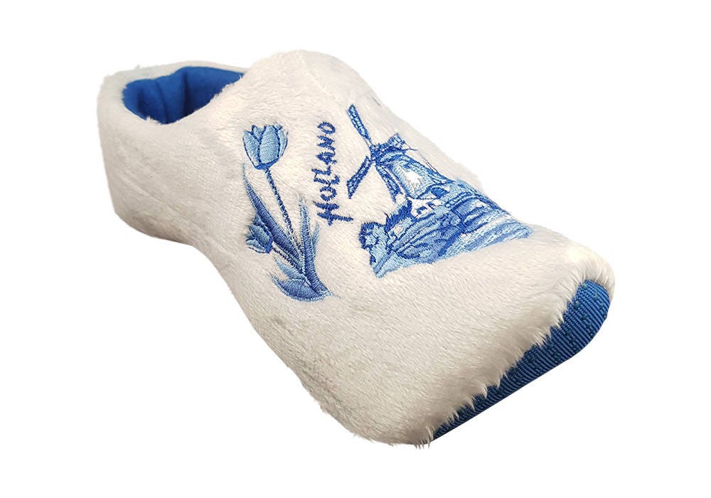 Original Dutch Slippers White Windmill Motif - Etsy