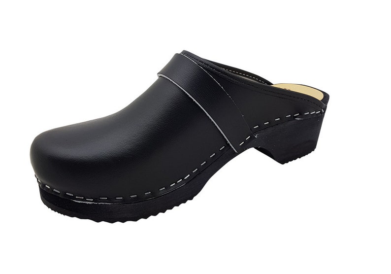 Original Schwedenclogs von MB Clogs Gr 34 bis 47 Schwarz Clogs aus Holz Klotschen Holz Pantoletten Herren Damen Holzschuhe Bild 4