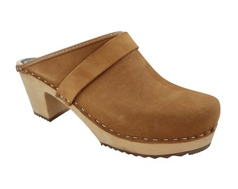 MB Clogs, Damenclogs, Ladyclogs Modell cognac