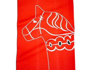 Kitchen towel red Dala horse