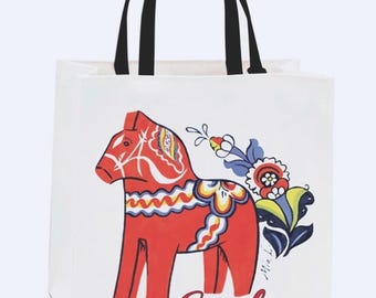 Canvas bag, Mia L Dalahäst 36x36x10