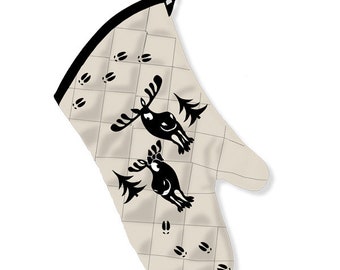 Handschuh Topflappen Moose mit Spuren