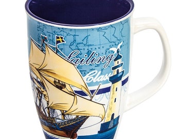 Cup with sailing ship motif