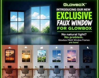 Glowbox LED Faux Window Frame with Print | SELECT your graphic size | Made in USA