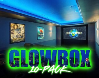 10-PACK LED Light Box Poster Frames | Custom Size | Illuminated Movie Poster Display | Made in USA | Glowbox "World Famous"