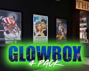 Lot de 4 cadres lumineux LED personnalisés pour affiches - Fabriqués aux États-Unis