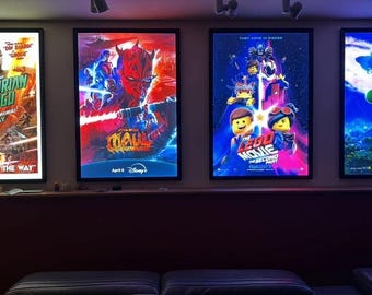 25 Custom LED Light Box Poster Frames | Save Over 30% | Made in USA | Home Theater Business Signage | Glowbox Bulk Pack