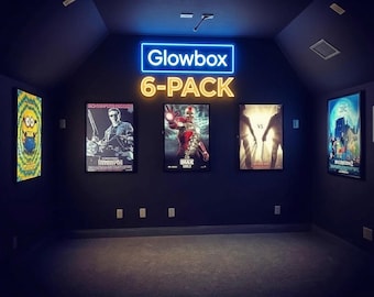 6-Pack Glowbox "World Famous" LED Poster Frames | Custom Made in the USA | Small Family Business