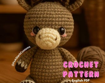Donkey Amigurumi Plush Crochet Pattern PDF