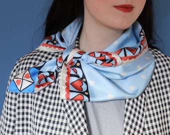 Silk twill square -90cm -Heart Family-