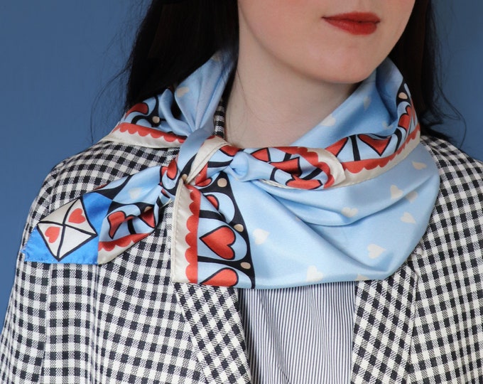 Silk twill square -90cm -Famille de Coeur-
