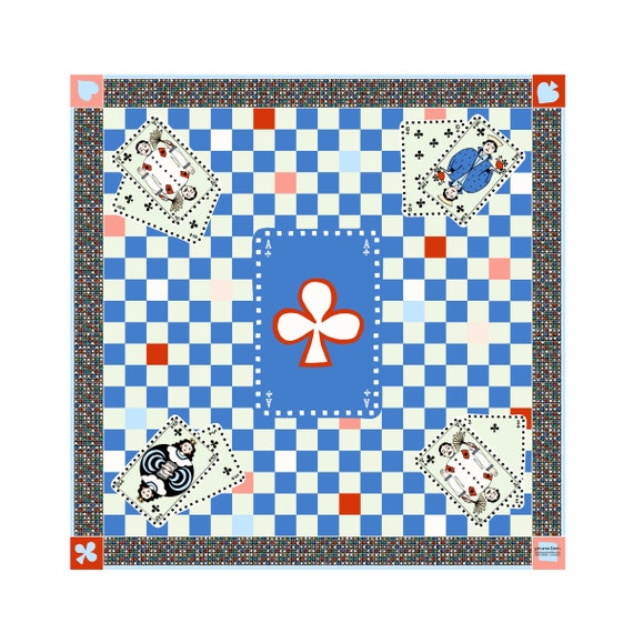 Silk twill square -90cm -Famille de Trèfle-