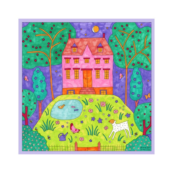 Silk twill square - 60 cm - Home