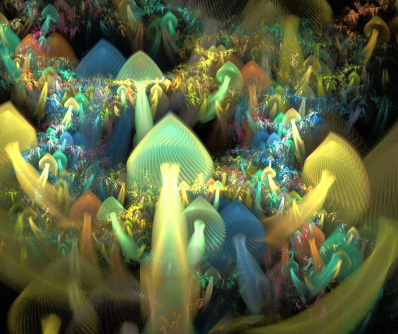 Mushroom magic. Fractal abstract background. Image for | Etsy