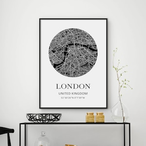 London Karte Drucken, London Karte Poster, UK Karte Drucken, London Stadt Karte, Stadt Karte drucken, Kreis Karte Drucken, Großbritannien, England Karte