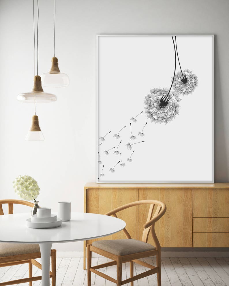SALE Dandelion Print Dandelion Wall Art Dandelion Art Etsy