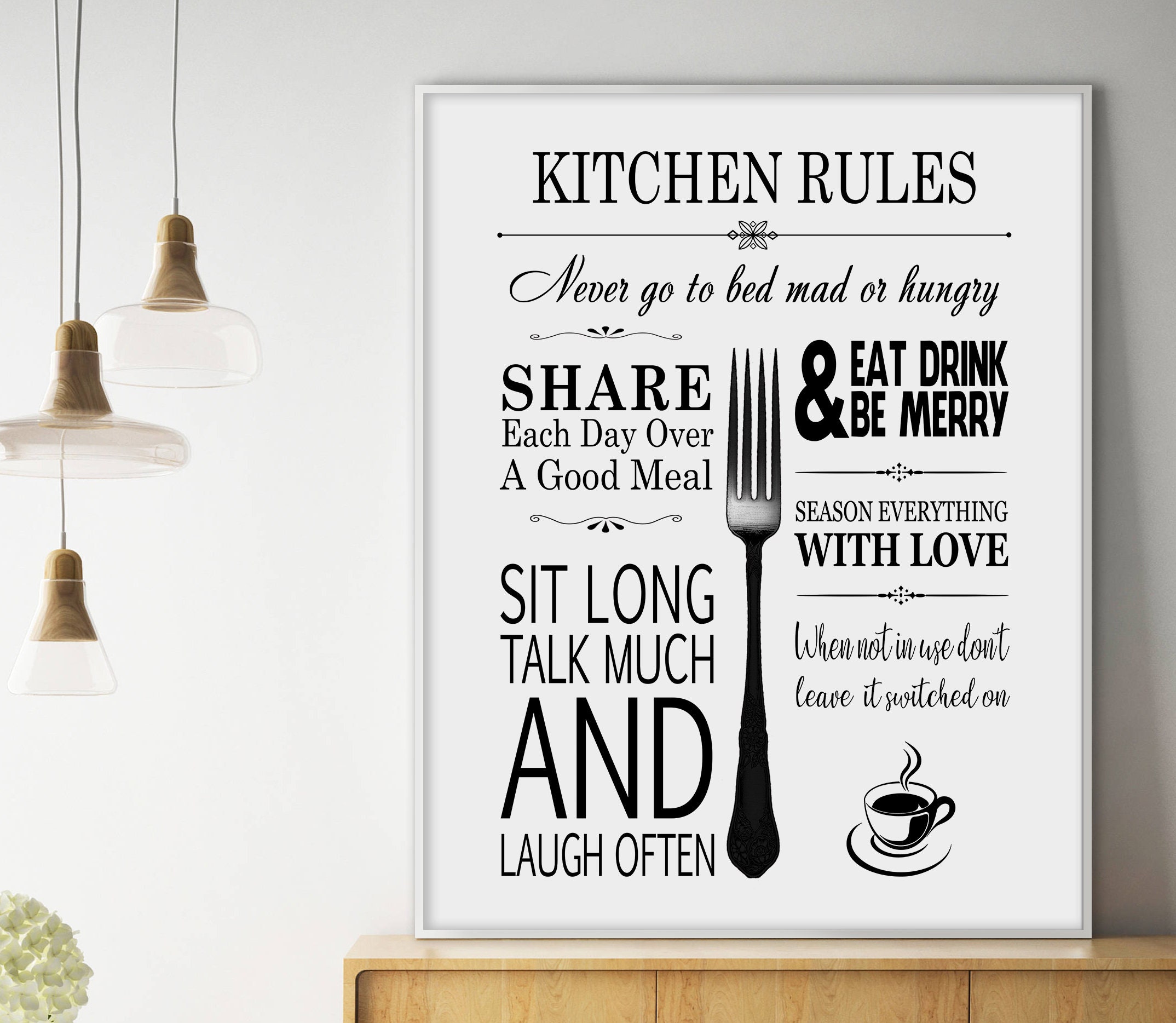 Kitchen rules kitchen sign kitchen decor kitchen rules Etsy