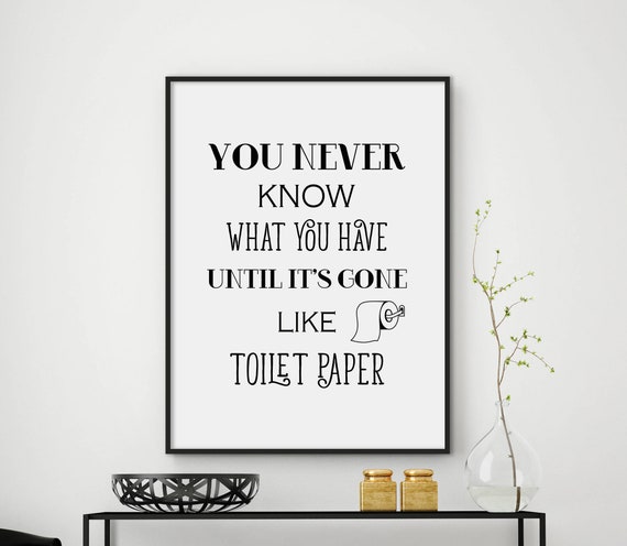 Toilet Paper Funny Quotes Toilet Paper Quotes Toilet Paper Rolls Typography | Etsy India