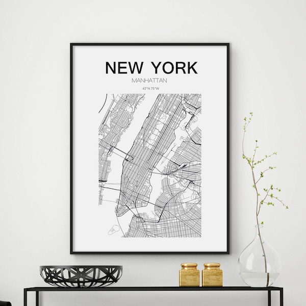 Sale!!! New York Map Print, New York Map, United States City, Manhattan Map, NYC Map Print, Manhattan Print Map, NY Print, NY Map, Usa map