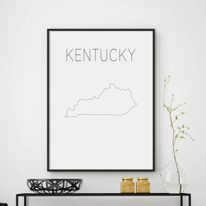 Kentucky-Wandkunst, Kentucky-Kunst, Kentucky-Karte, Kentucky-Druck, Kentucky, Goldkunst, minimalistische Kunst, USA-Kunst, minimalistische Kunst, skandinavische Kunst