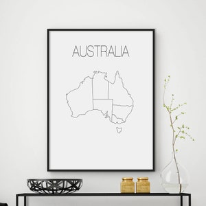 Sale!!! Australia map, Australia print, Australia poster, Australia wall art, Australia printable, Minimalist print, Australia poster