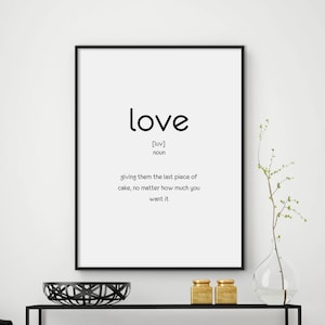 Sale!!! Love Quotes Wall Art, Love Quotes Print, Definition Print, Funny Quotes Print, Valentines Day Gift, Funny Poster